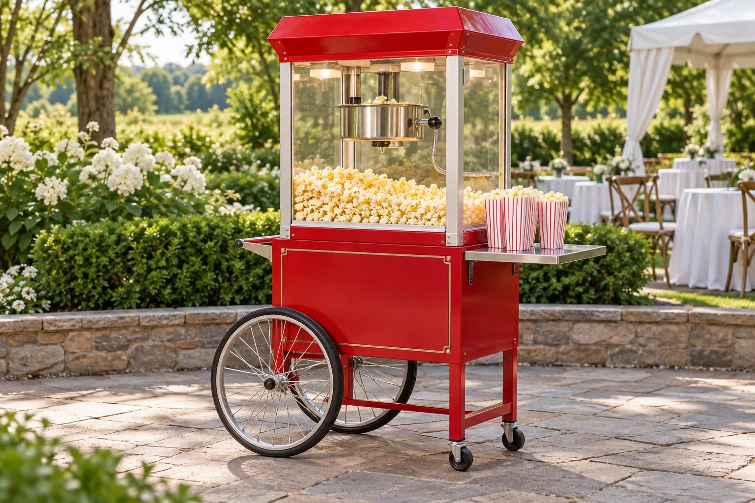 Popcorn machine available as an event add-on